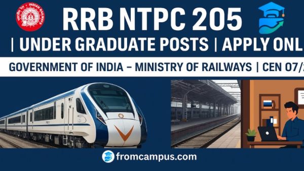 RRB NTPC Undergraduate Level Recruitment 2025 (CEN 07/2025) – Apply Online for 3058 Vacancies