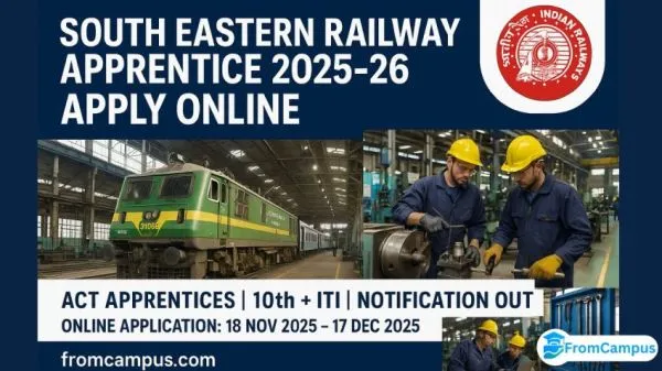 RRC South Eastern Railway Apprentice Recruitment 2025-26 Notification