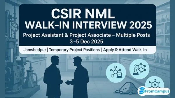 CSIR–NML Project Staff Recruitment 2025