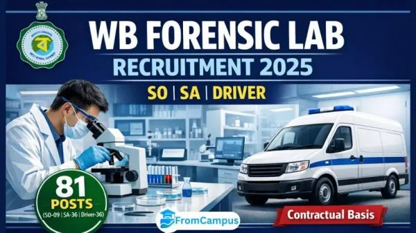 Forensic Science Laboratory (FSL) West Bengal,Recruitment 2025 – Scientific Officer Scientific Assistant & Driver (Contractual)