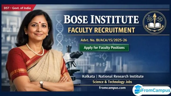 Bose Institute Faculty Recruitment 2025 – Professor, Associate Professor & Assistant Professor