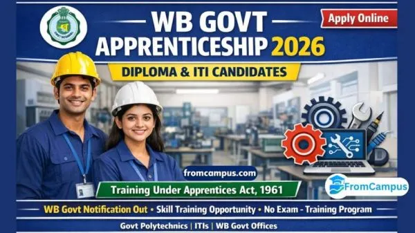 WB Govt Apprenticeship Recruitment 2026 – Apply Online for Diploma & ITI Apprenticeship Training.