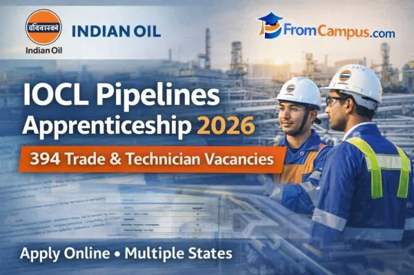 IOCL Pipelines Apprenticeship 2026 Opens – 394 Vacancies Across Multiple States