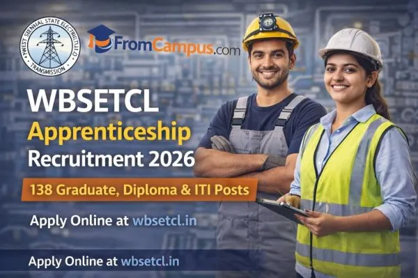 WBSETCL Apprenticeship Recruitment 2026 ,Graduate, Diploma & ITI  ,Apply Online for 138 Posts.