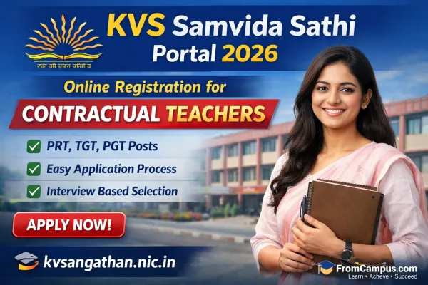 KVS Samvida Sathi Portal 2026 Registration – Apply Online for Contractual Teachers in Kendriya Vidyalaya