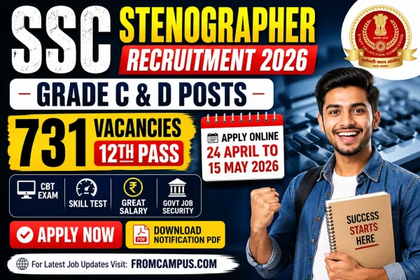 SSC Stenographer Recruitment 2026 – Apply Online for Grade C & D Posts